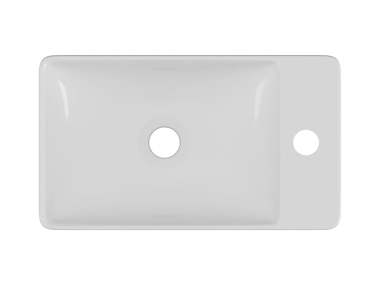 Lavabo flotante de cerámica blanca - Ancho 38 x Alt. 10 x Prof. 22 cm - ERAVAL II
