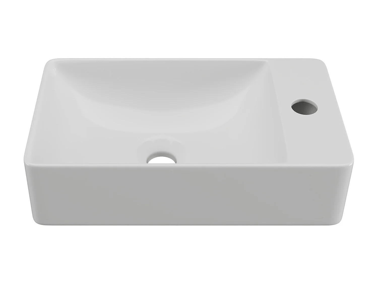 Lave-main suspendu en céramique blanche - L38 x H10 x P22 cm - ERAVAL II