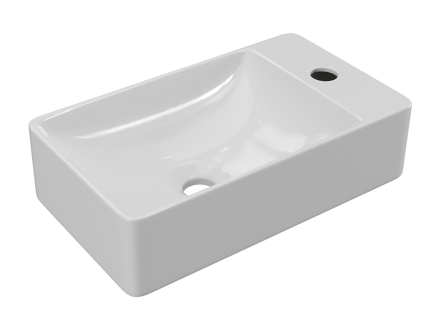 Waschbecken hängend - Keramik - Weiß - L38 x H10 x P22 cm - ERAVAL II günstig online kaufen