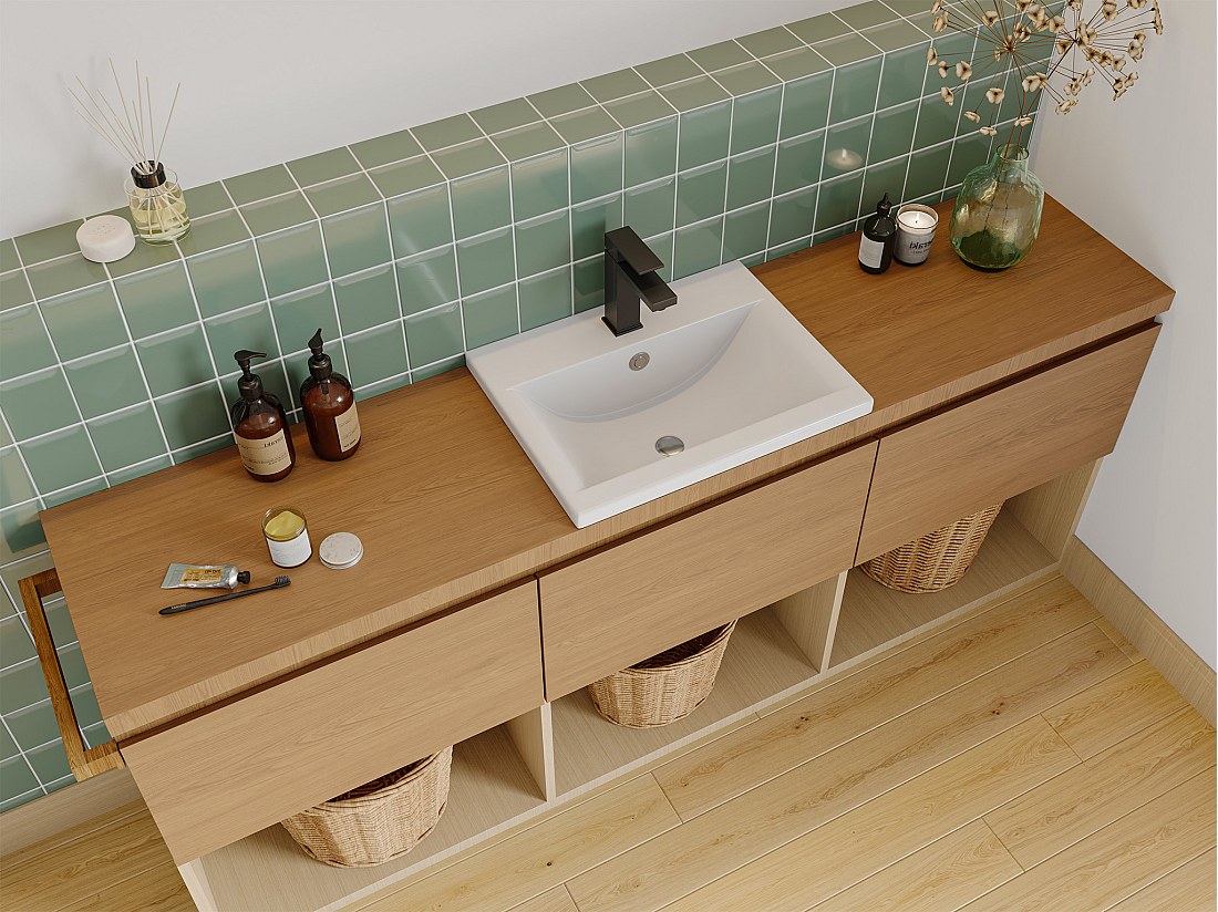 Lavabo Da Appoggio Tondo 37,5x37,5x13,5 Nero Opaco | Tirreno - 5