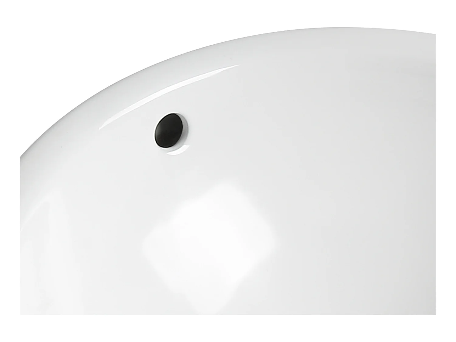 Vasque de salle de bain semi-encastrée ronde en céramique - 46 cm - Blanc - CATONAC II