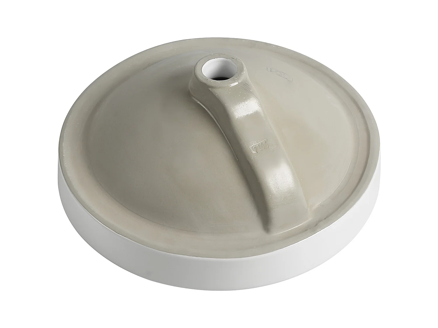 Vasque de salle de bain semi-encastrée ronde en céramique - 46 cm - Blanc - CATONAC II