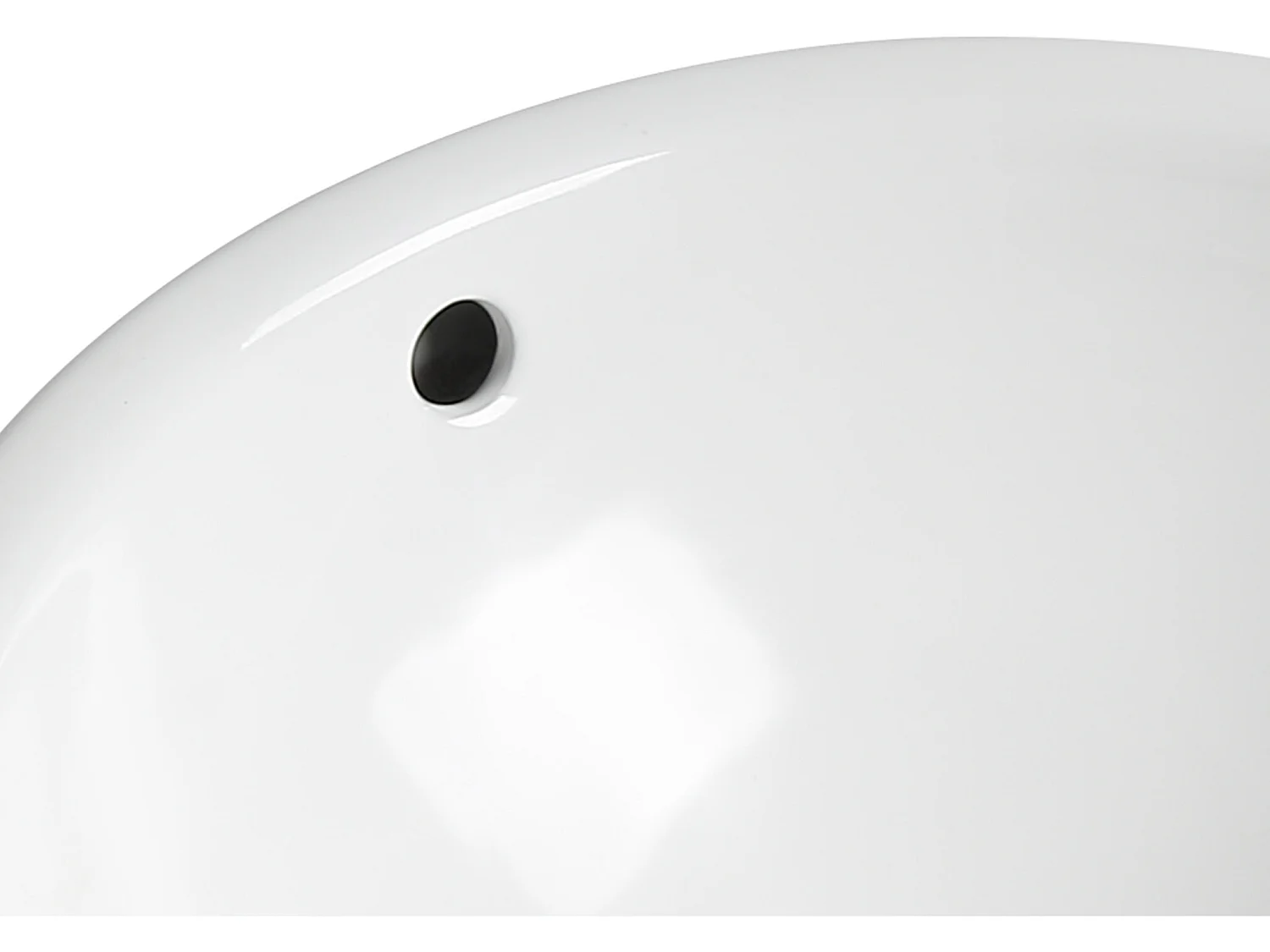 Vasque de salle de bain semi-encastrée ronde en céramique - 46 cm - Blanc - CATONAC II
