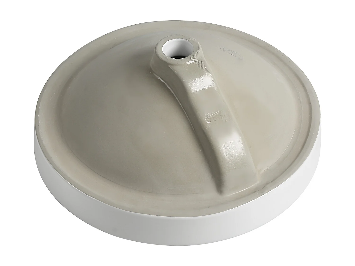 Vasque de salle de bain semi-encastrée ronde en céramique - 46 cm - Blanc - CATONAC II
