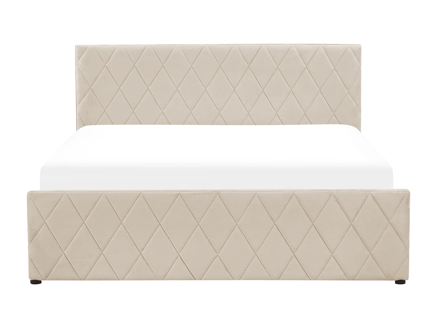 Bed met opbergruimte Fluweel ROCHEFORT 160 x 200 cm Beige