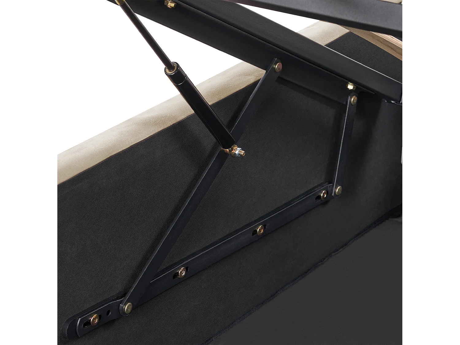 Bed met opbergruimte Fluweel ROCHEFORT 160 x 200 cm Beige