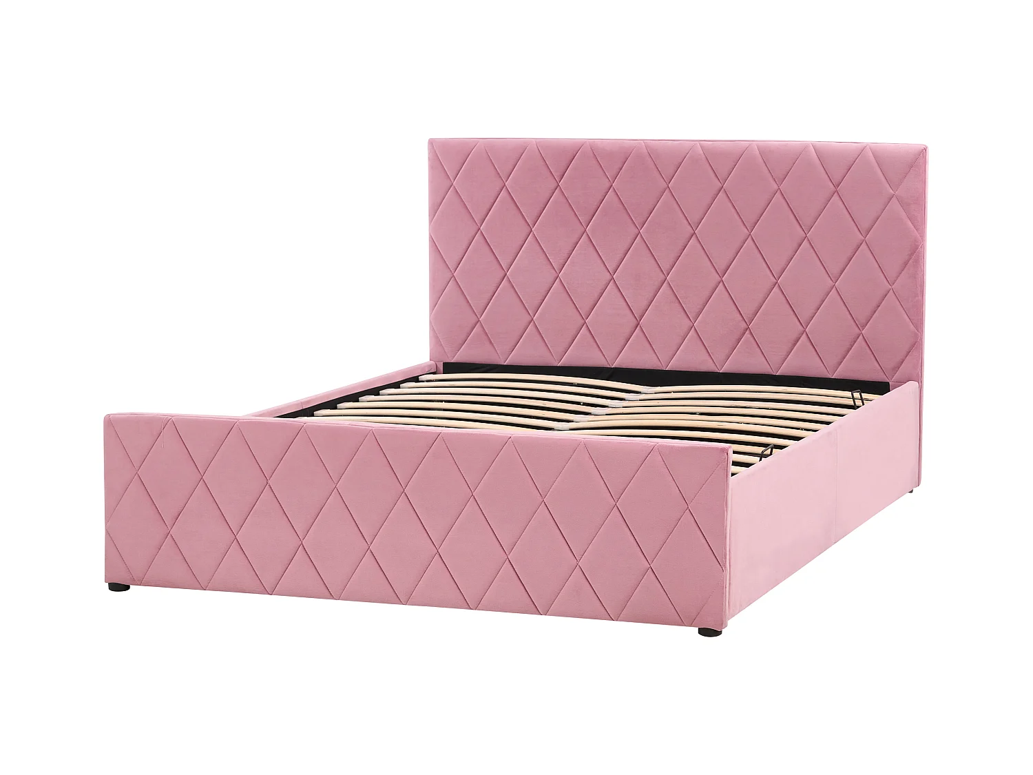 Schickes Doppelbett in Rosa mit Bettkasten und Lattenrost 140 x 200 cm Rochefort