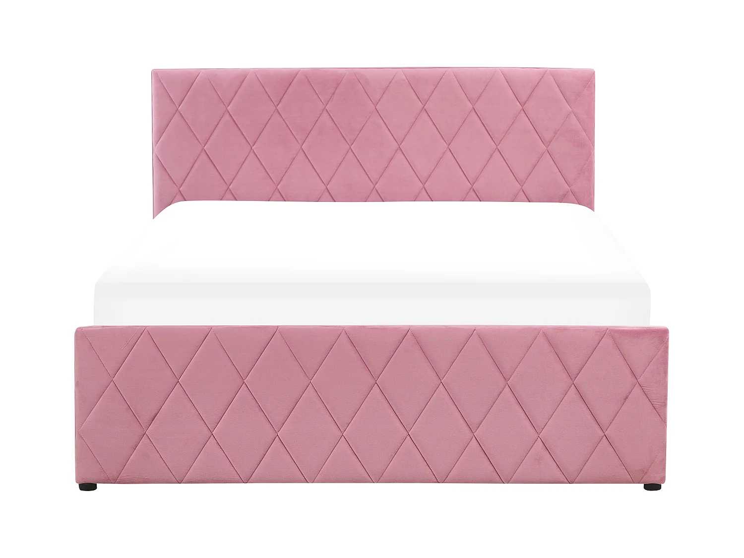 Schickes Doppelbett in Rosa mit Bettkasten und Lattenrost 140 x 200 cm Rochefort