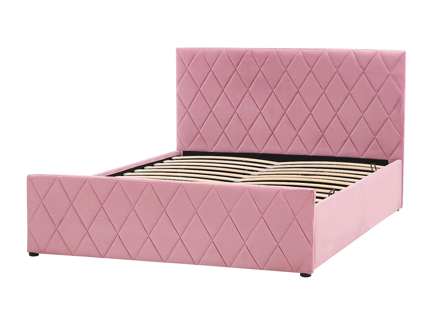 Schickes Doppelbett in Rosa mit Bettkasten und Lattenrost 140 x 200 cm Rochefort
