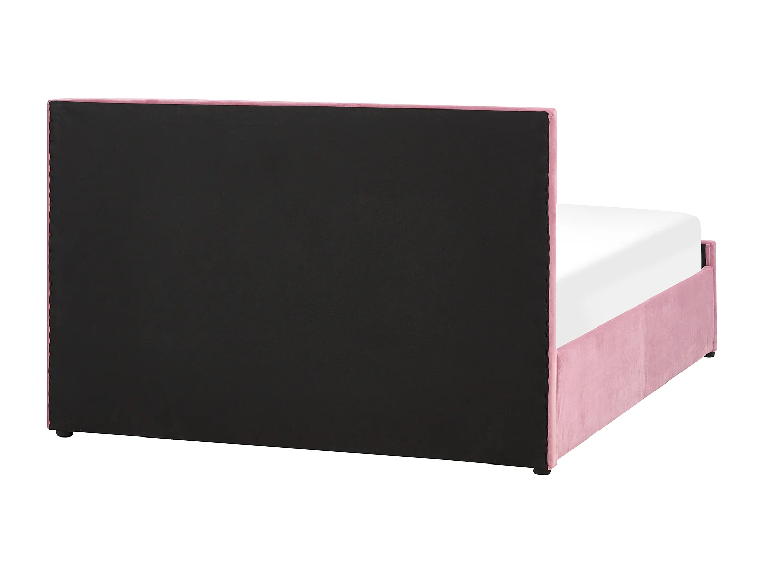 Letto con ottomano Velluto ROCHEFORT 140 x 200 cm Rosa