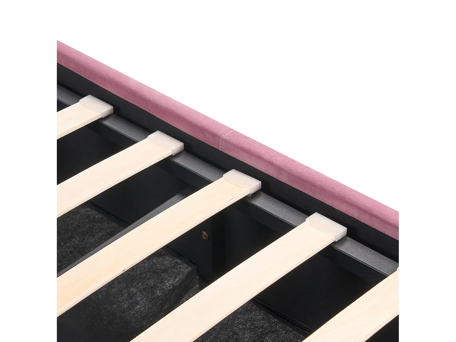 Letto con ottomano Velluto ROCHEFORT 140 x 200 cm Rosa