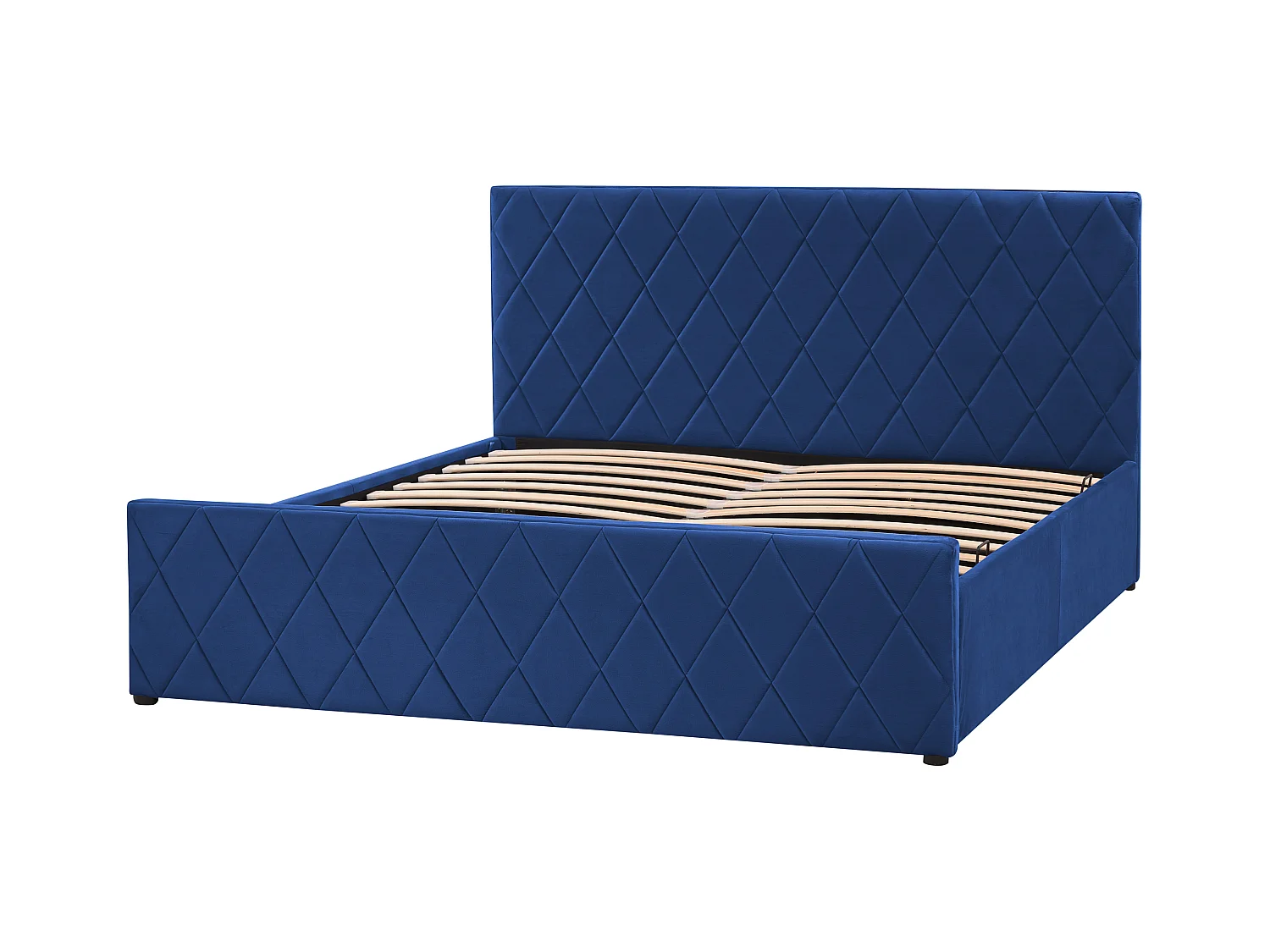 Schickes Doppelbett in Blau mit Bettkasten und Lattenrost 160 x 200 cm Rochefort