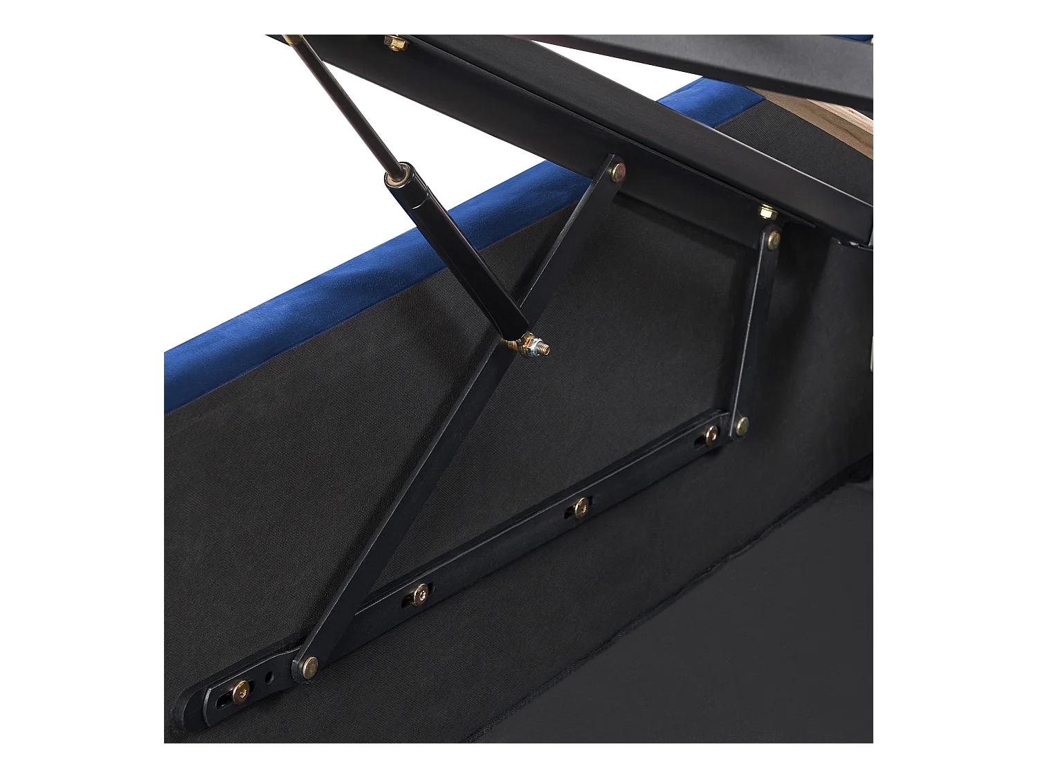 Schickes Doppelbett in Blau mit Bettkasten und Lattenrost 160 x 200 cm Rochefort