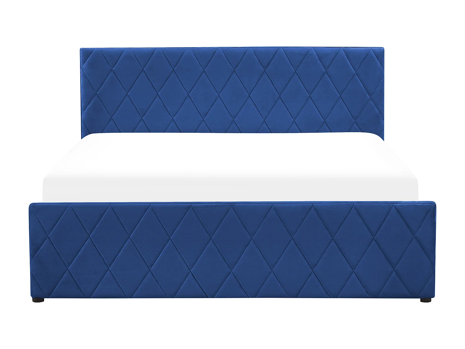 Lit ottoman Velours ROCHEFORT 160 x 200 cm Bleu marine