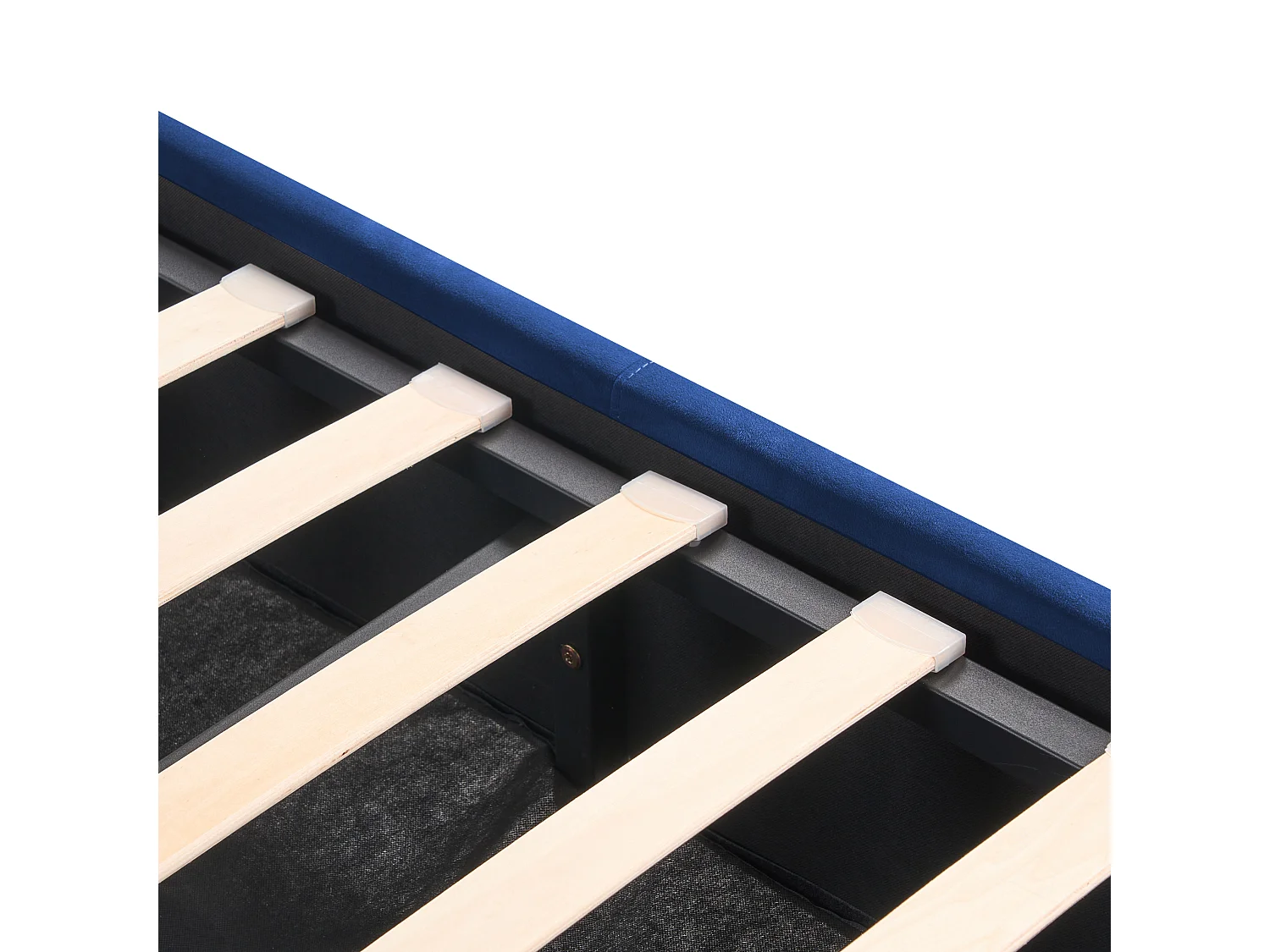 Lit ottoman Velours ROCHEFORT 160 x 200 cm Bleu marine