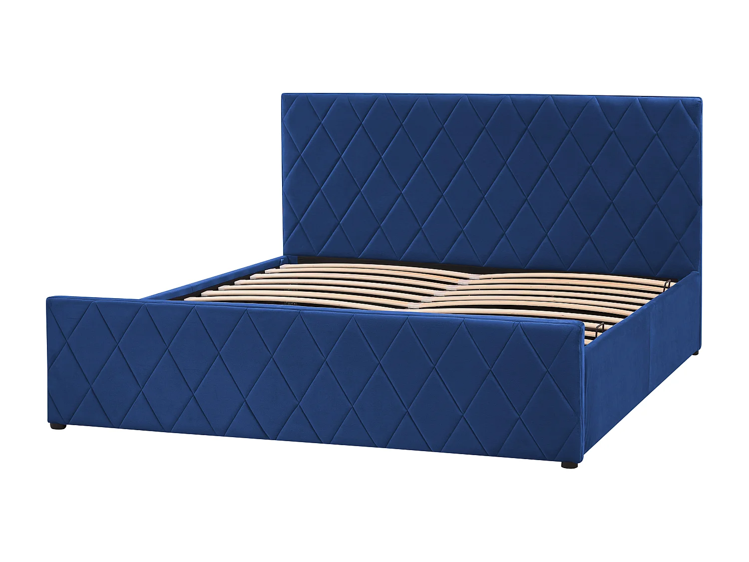Bed met opbergruimte Fluweel ROCHEFORT 160 x 200 cm Marineblauw