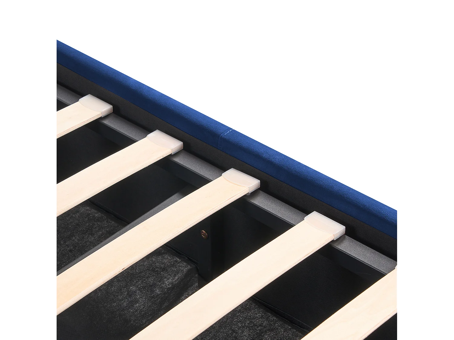 Bed met opbergruimte Fluweel ROCHEFORT 160 x 200 cm Marineblauw