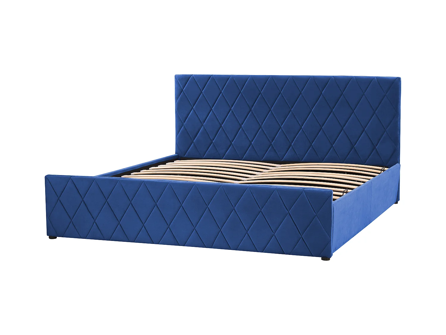 Letto con ottomano Velluto ROCHEFORT 180 x 200 cm Blu marino