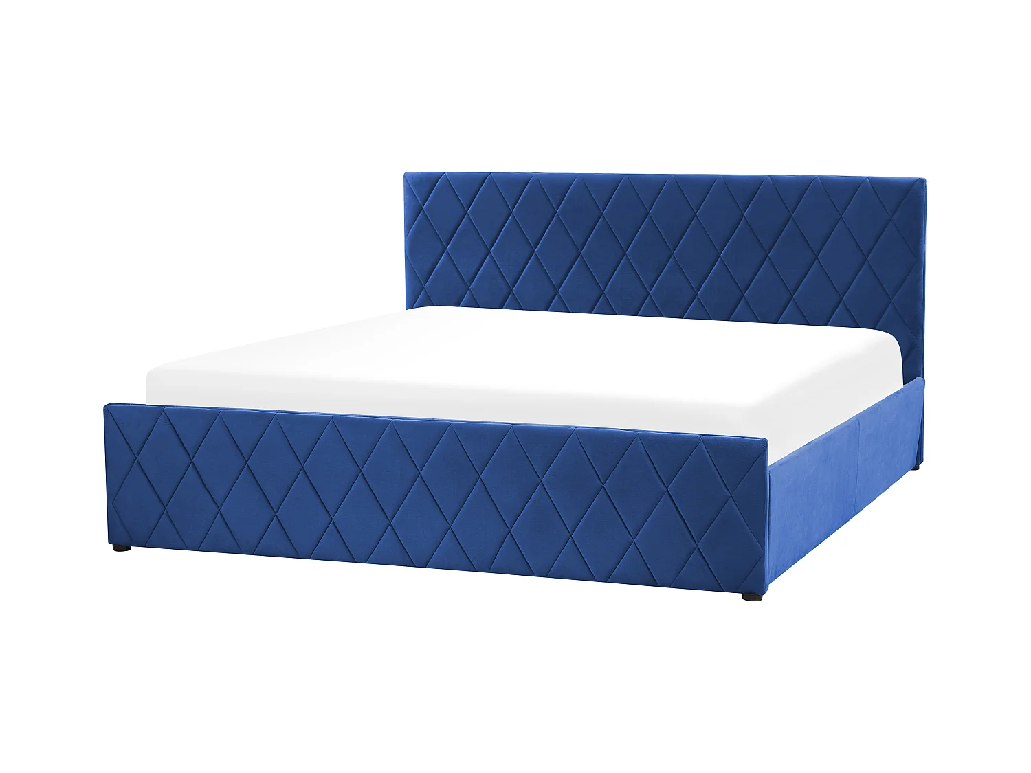 Letto con ottomano Velluto ROCHEFORT 180 x 200 cm Blu marino