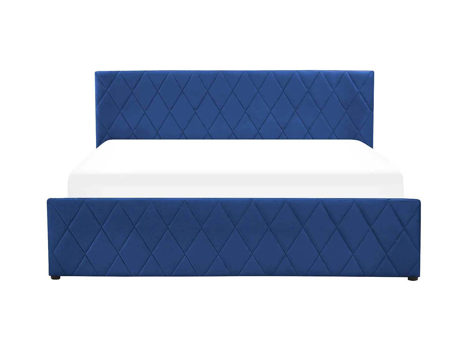 Letto con ottomano Velluto ROCHEFORT 180 x 200 cm Blu marino