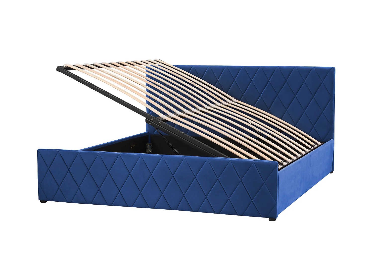 Lit ottoman Velours ROCHEFORT 180 x 200 cm Bleu marine