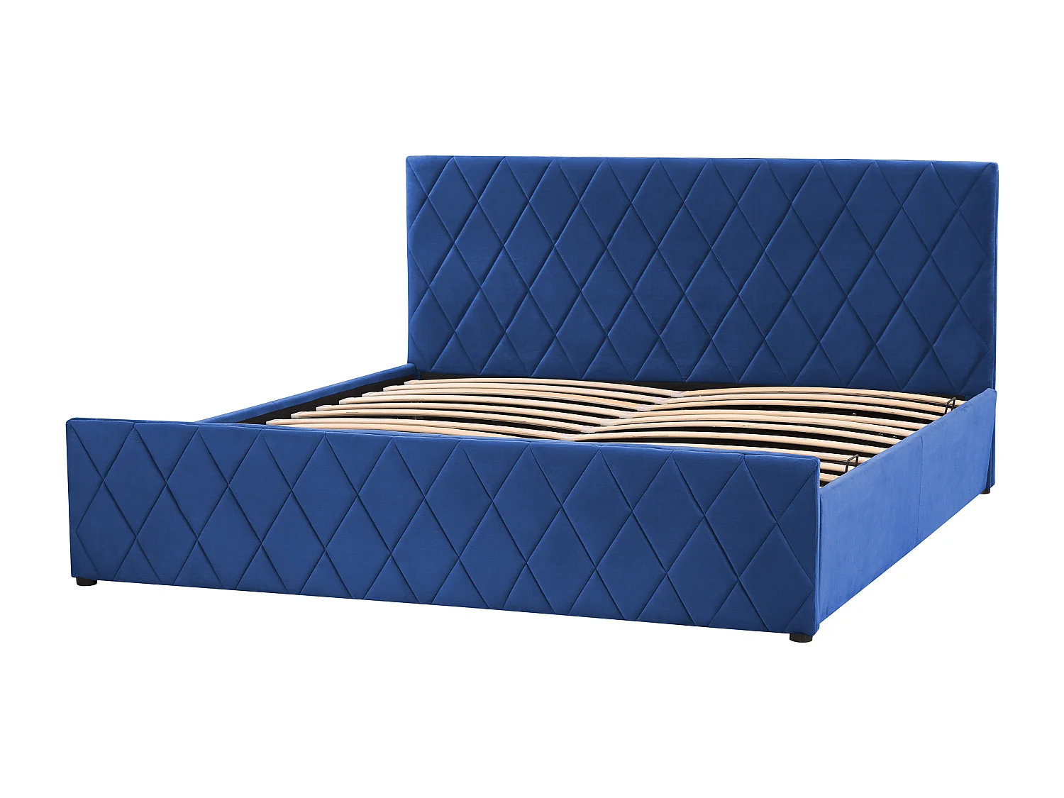 Lit ottoman Velours ROCHEFORT 180 x 200 cm Bleu marine