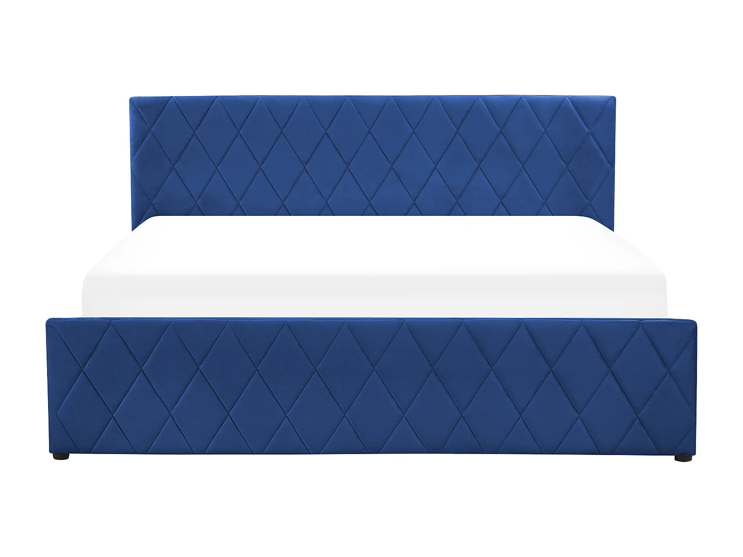 Lit ottoman Velours ROCHEFORT 180 x 200 cm Bleu marine