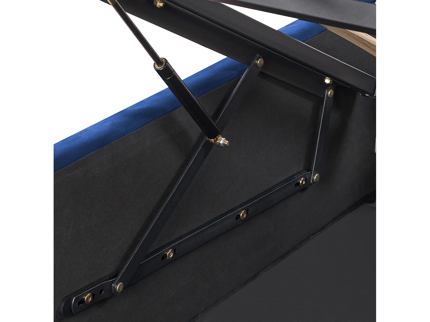 Lit ottoman Velours ROCHEFORT 180 x 200 cm Bleu marine