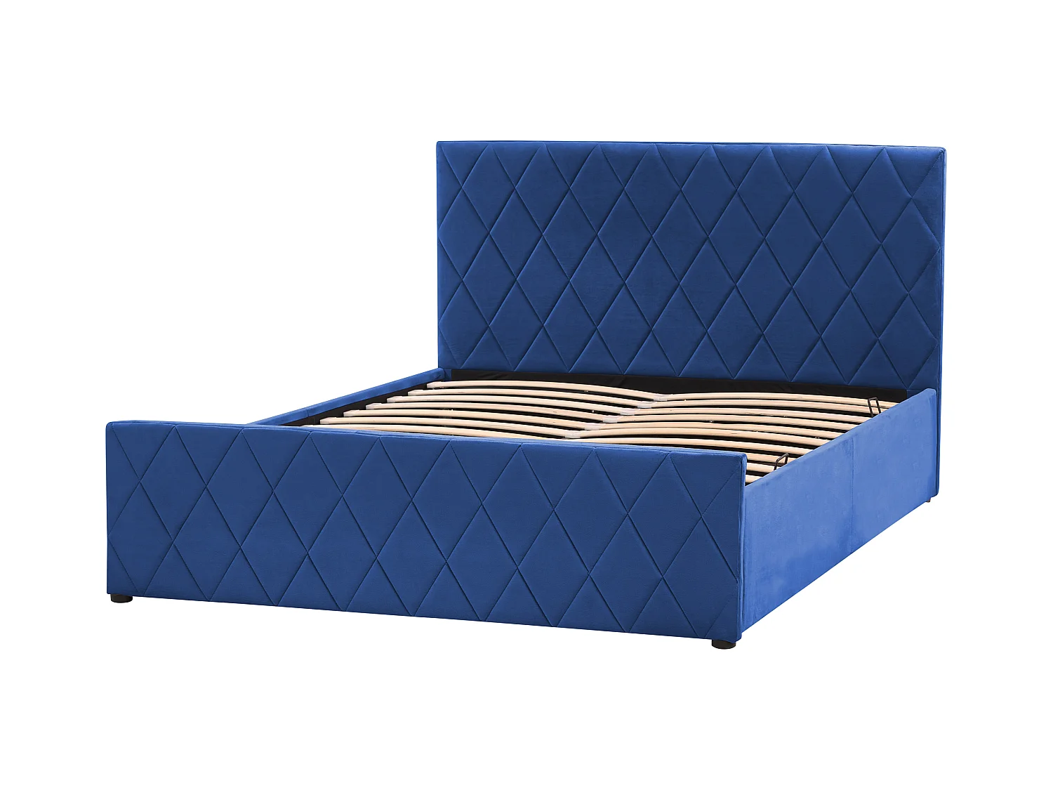 Letto con ottomano Velluto ROCHEFORT 140 x 200 cm Blu marino