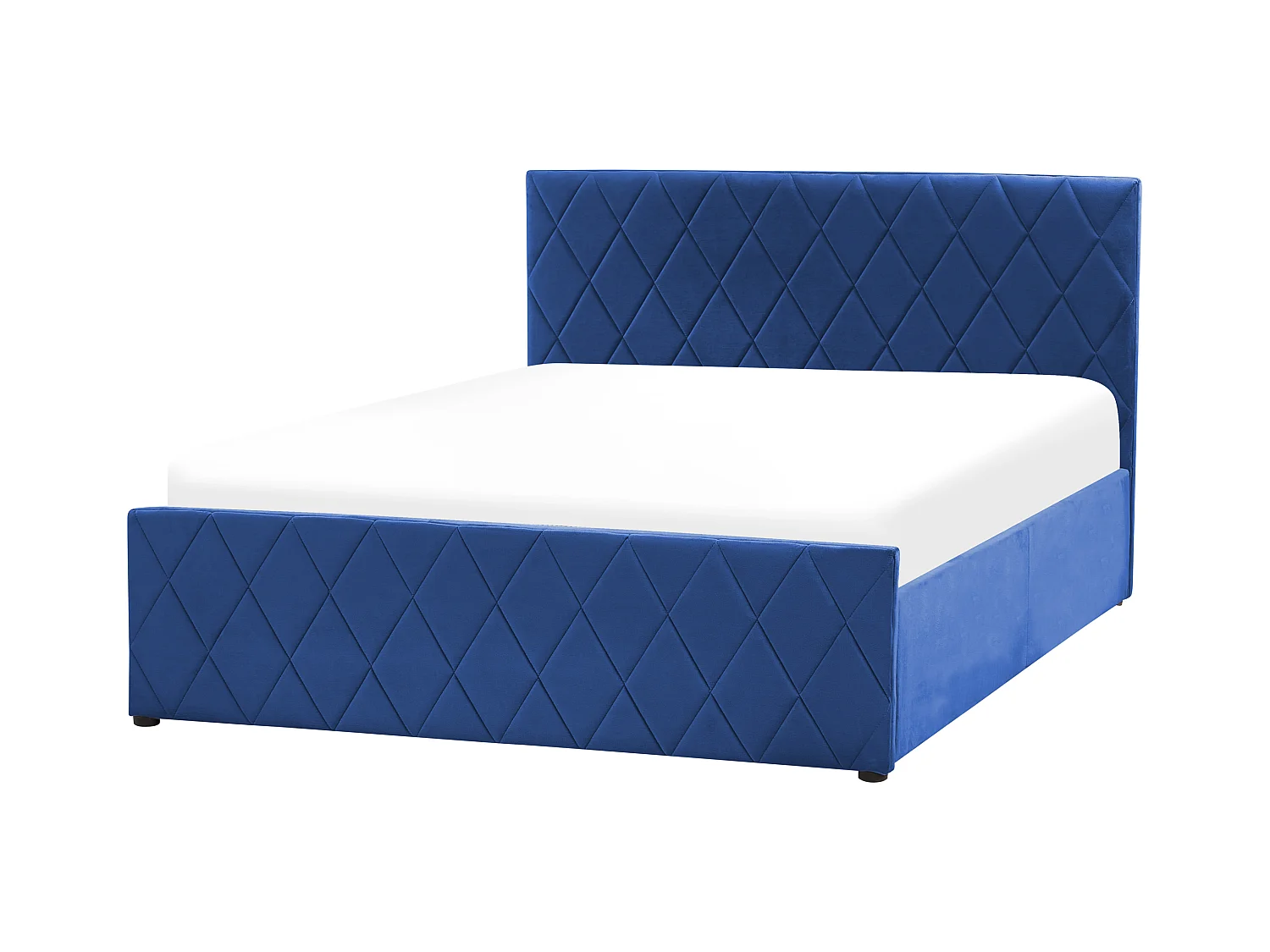 Letto con ottomano Velluto ROCHEFORT 140 x 200 cm Blu marino