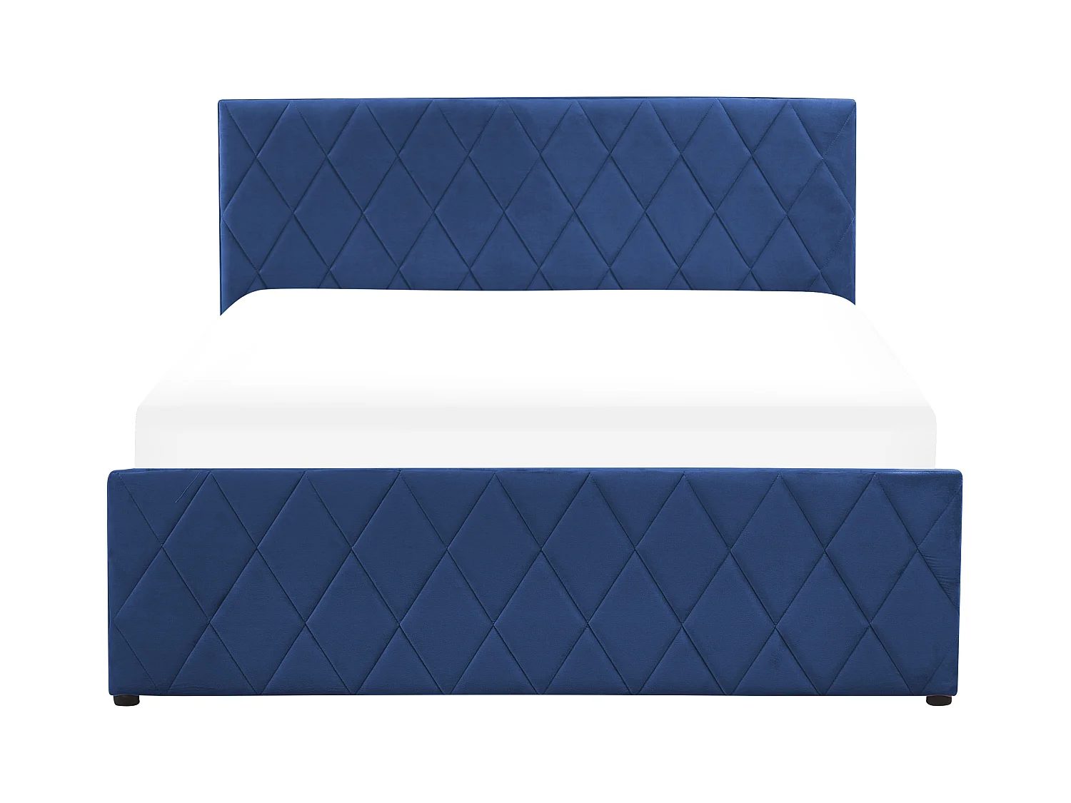 Letto con ottomano Velluto ROCHEFORT 140 x 200 cm Blu marino