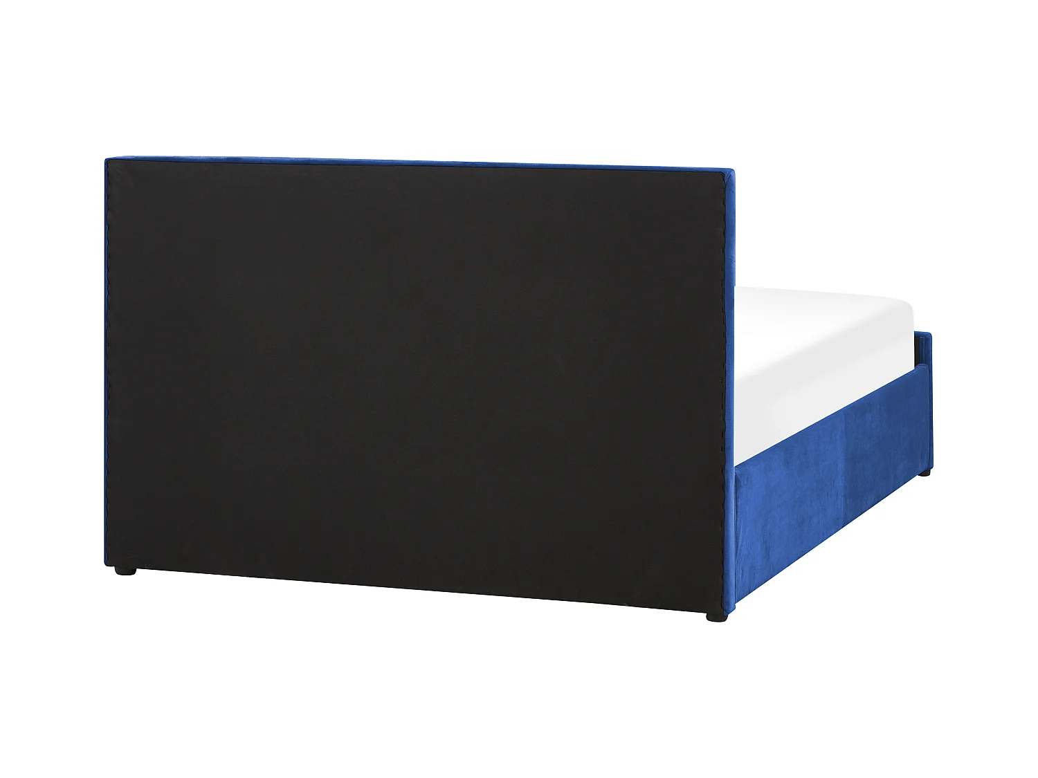 Letto con ottomano Velluto ROCHEFORT 140 x 200 cm Blu marino