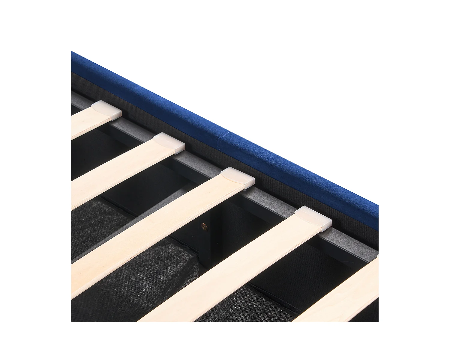 Letto con ottomano Velluto ROCHEFORT 140 x 200 cm Blu marino