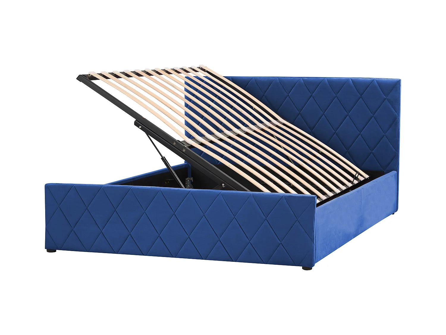 Lit ottoman Velours ROCHEFORT 140 x 200 cm Bleu marine