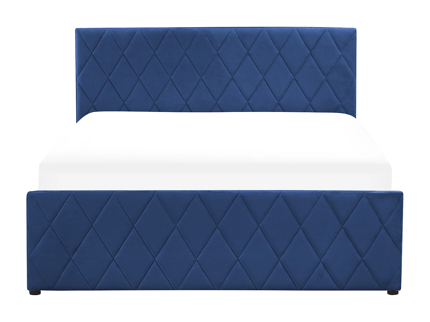 Cama baú Veludo ROCHEFORT 140 x 200 cm Azul marinho