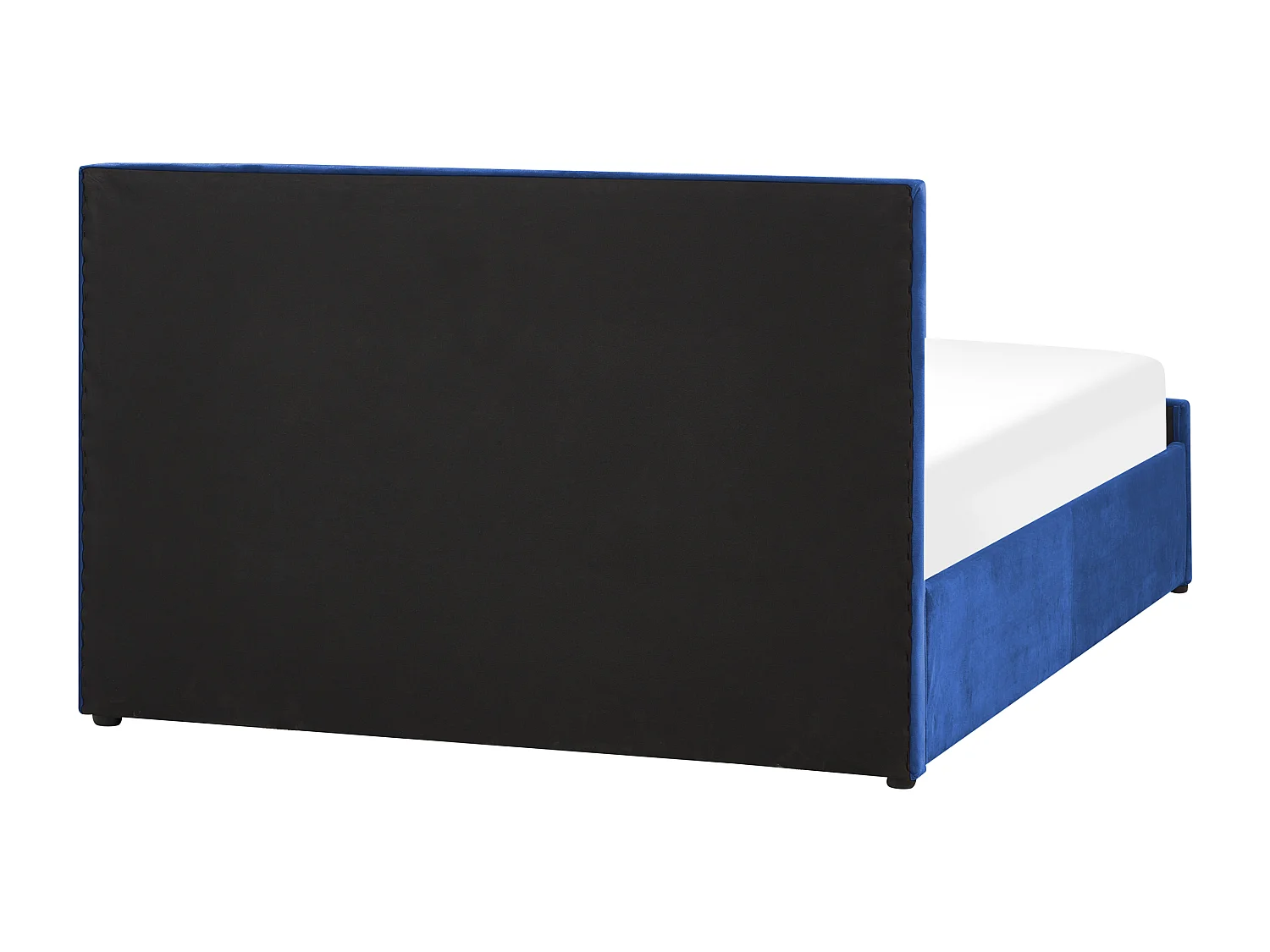 Cama baú Veludo ROCHEFORT 140 x 200 cm Azul marinho