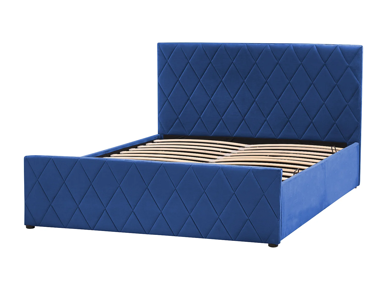 Lit ottoman Velours ROCHEFORT 140 x 200 cm Bleu marine