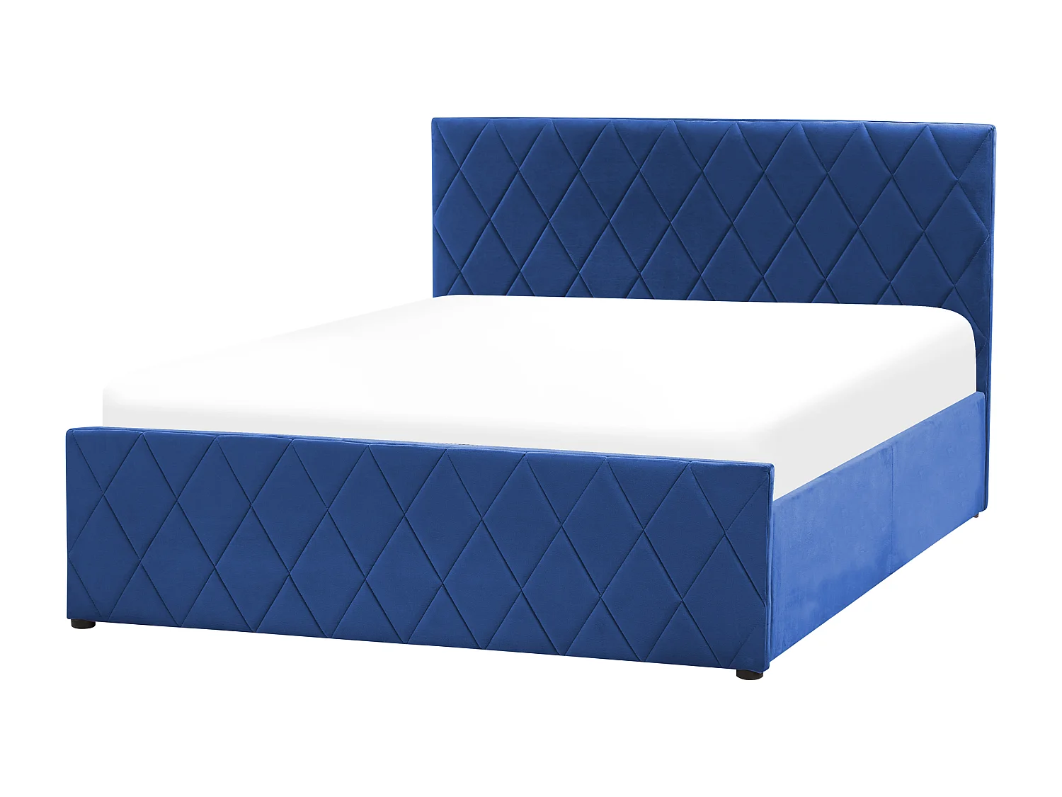 Lit ottoman Velours ROCHEFORT 140 x 200 cm Bleu marine