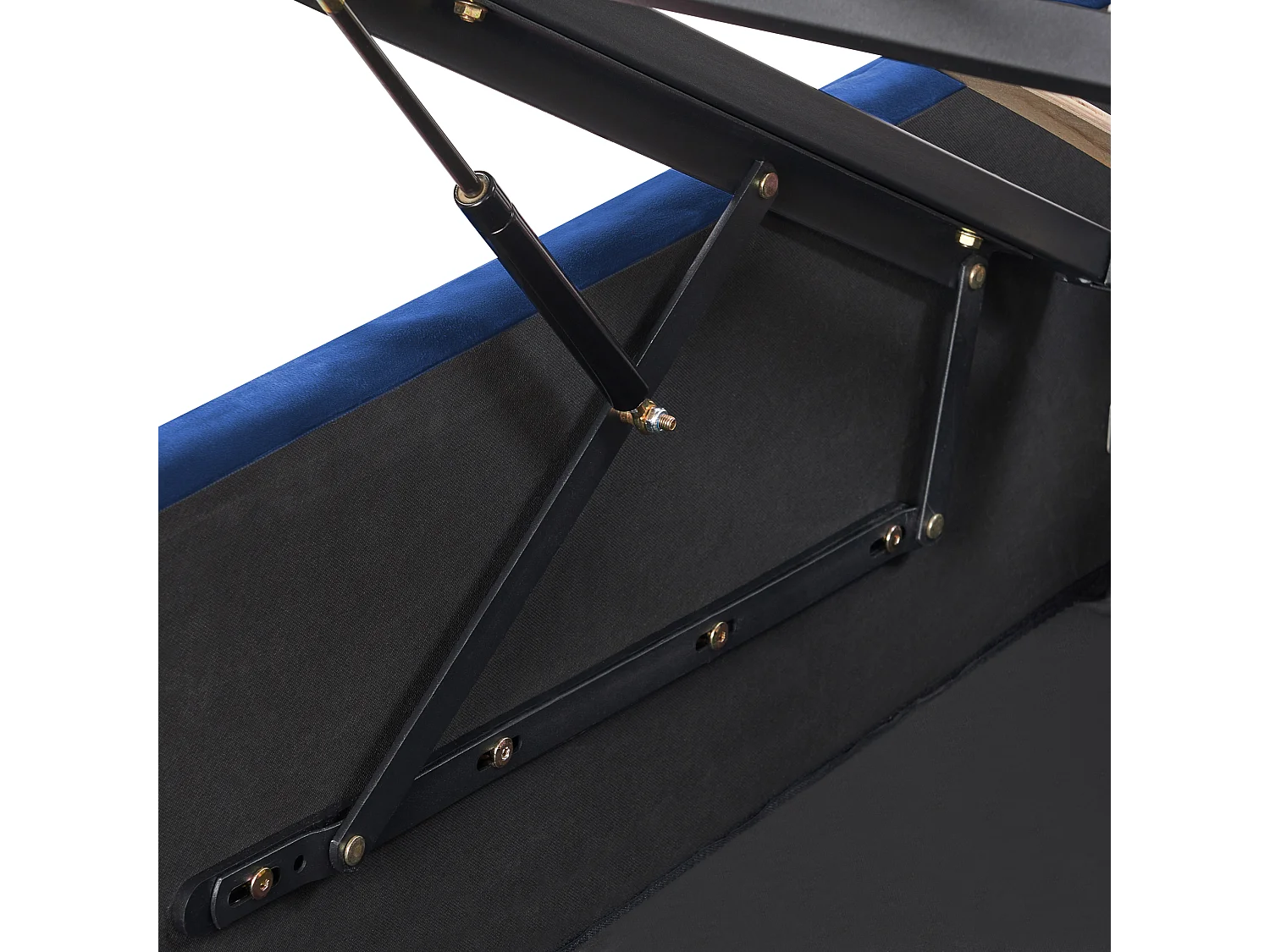 Lit ottoman Velours ROCHEFORT 140 x 200 cm Bleu marine