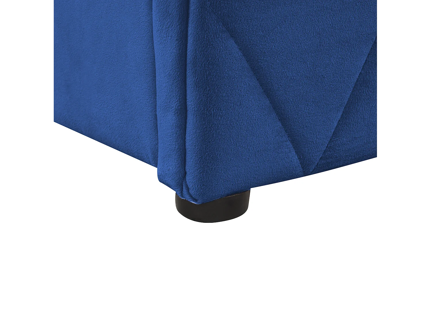 Lit ottoman Velours ROCHEFORT 140 x 200 cm Bleu marine