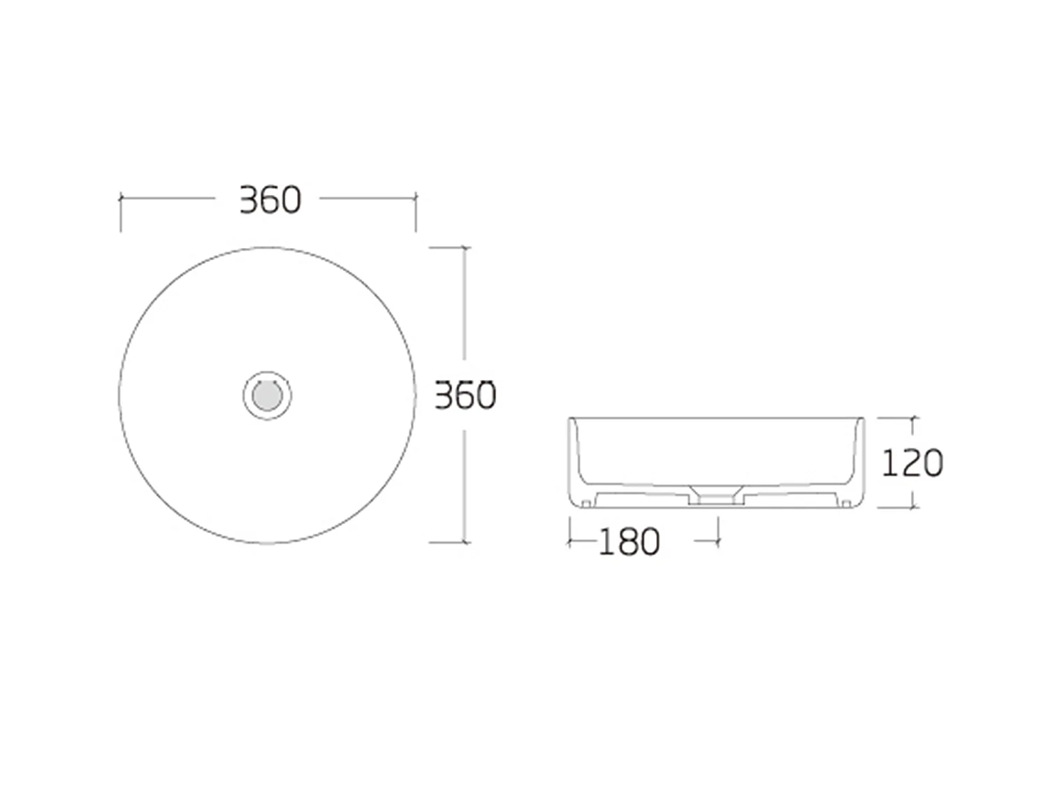Lavabo redondo blanco efecto mármol en cerámica - 36 cm - VIAMARBA