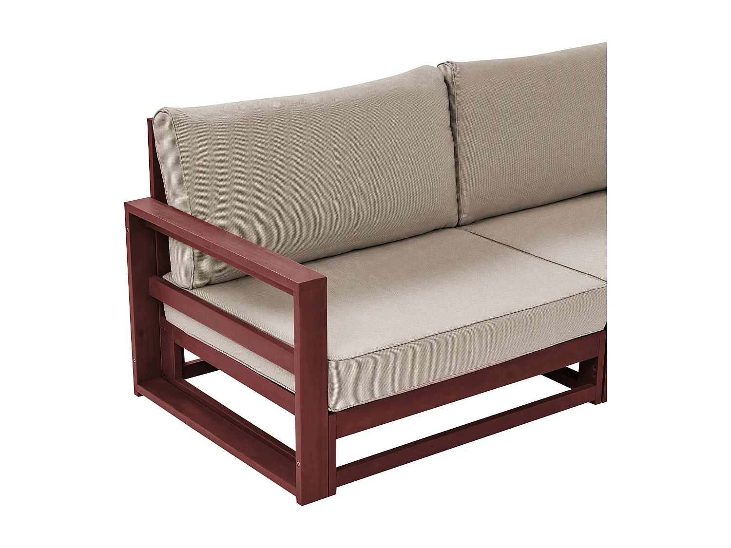 Ensemble de salon de jardin avec table 5 places TIMOR Acacia Rouge foncé