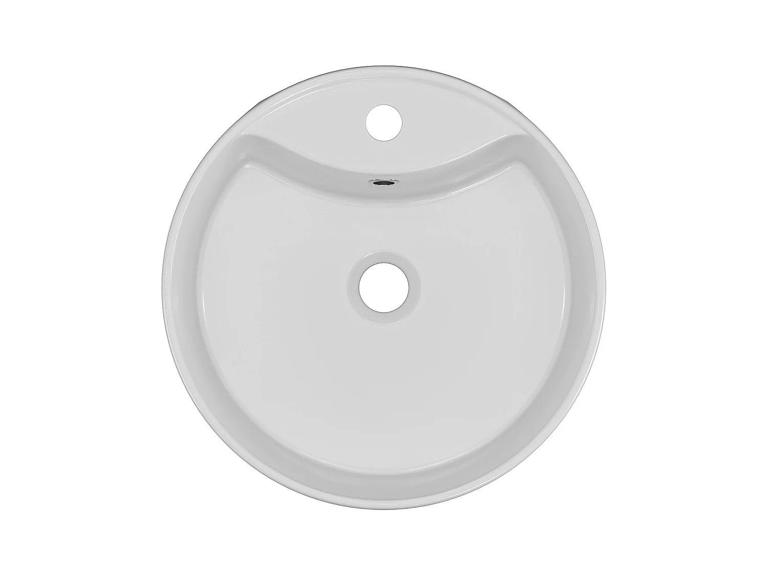 Hvid rund bordmonteret servant i keramik - 40 cm - DARINI