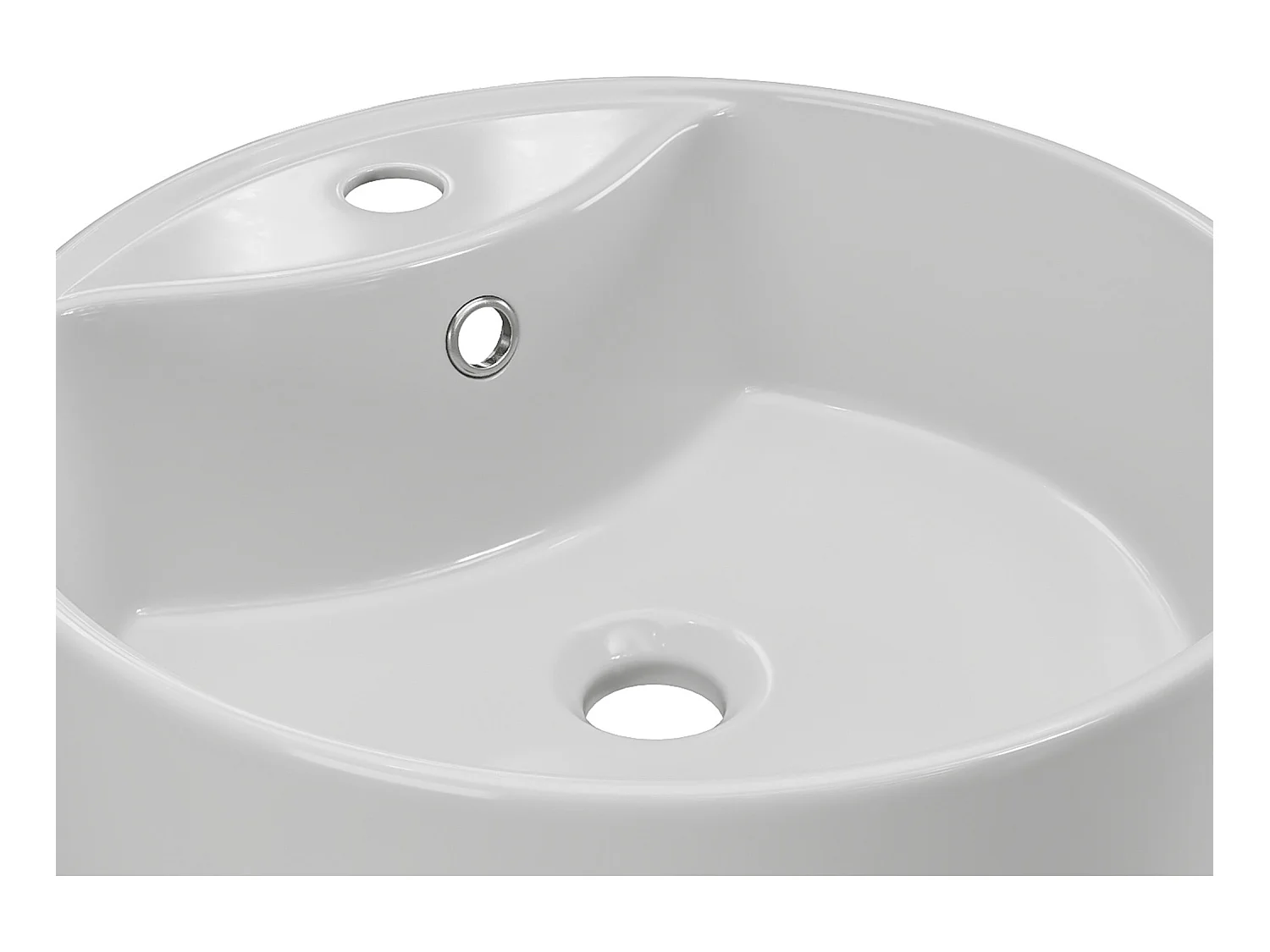 Hvid rund bordmonteret servant i keramik - 40 cm - DARINI