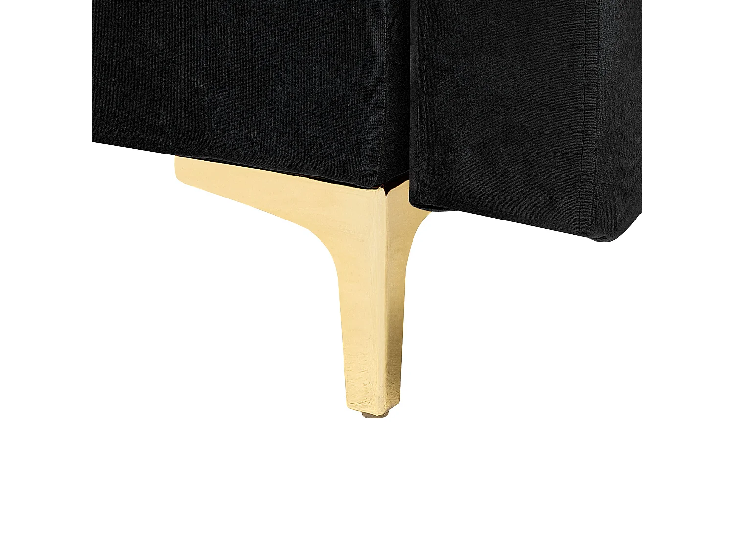 Sofá-cama de canto modular ABERDEEN Veludo Preto 5 lugares à direita