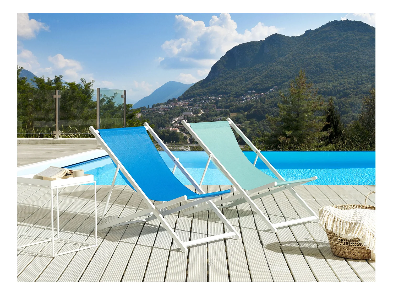 Chilienne pliante LOCRI II Métal Turquoise