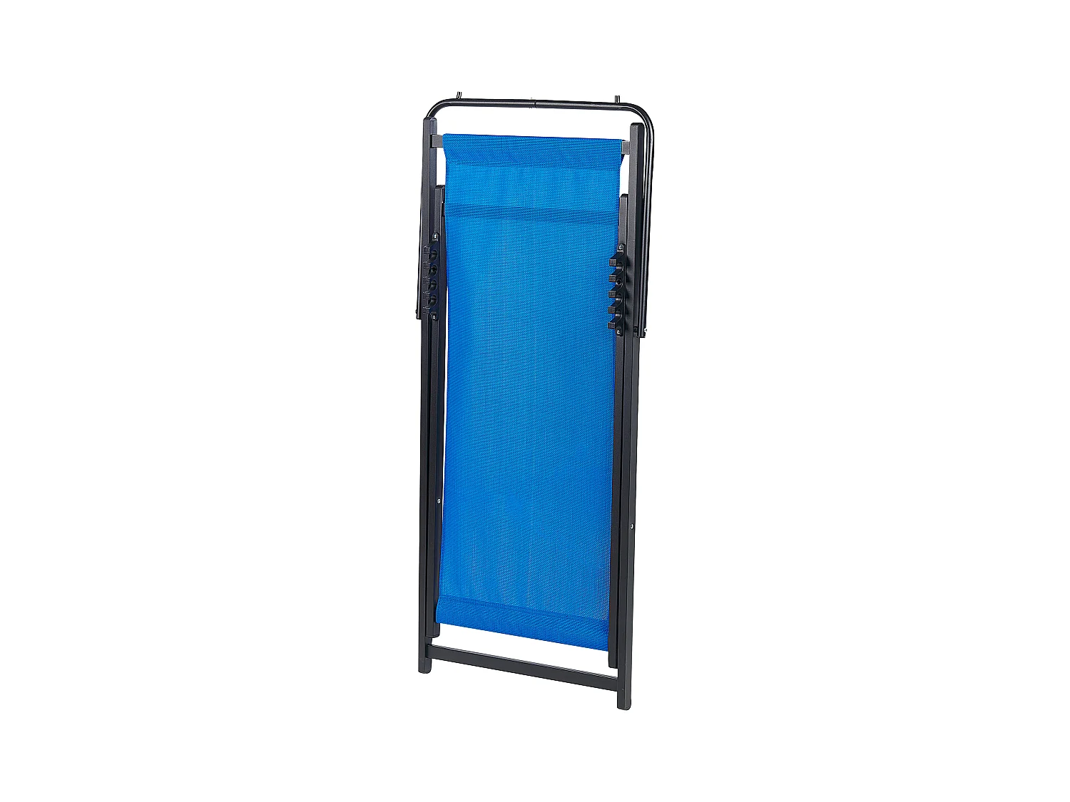 Outdoor Liegestuhl faltbar Aluminium schwarz mit Stoffbespannung blau Locri II