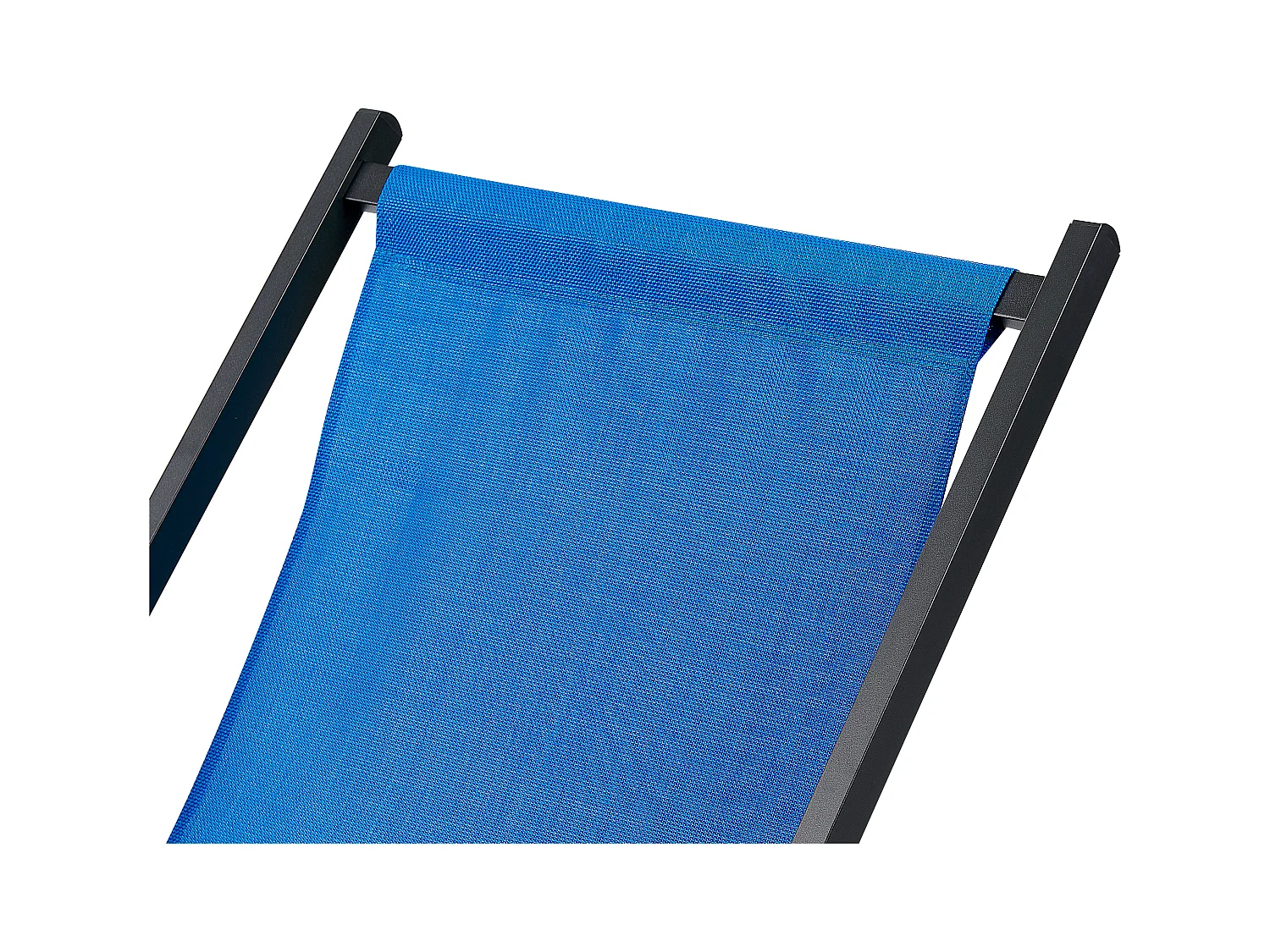 Outdoor Liegestuhl faltbar Aluminium schwarz mit Stoffbespannung blau Locri II