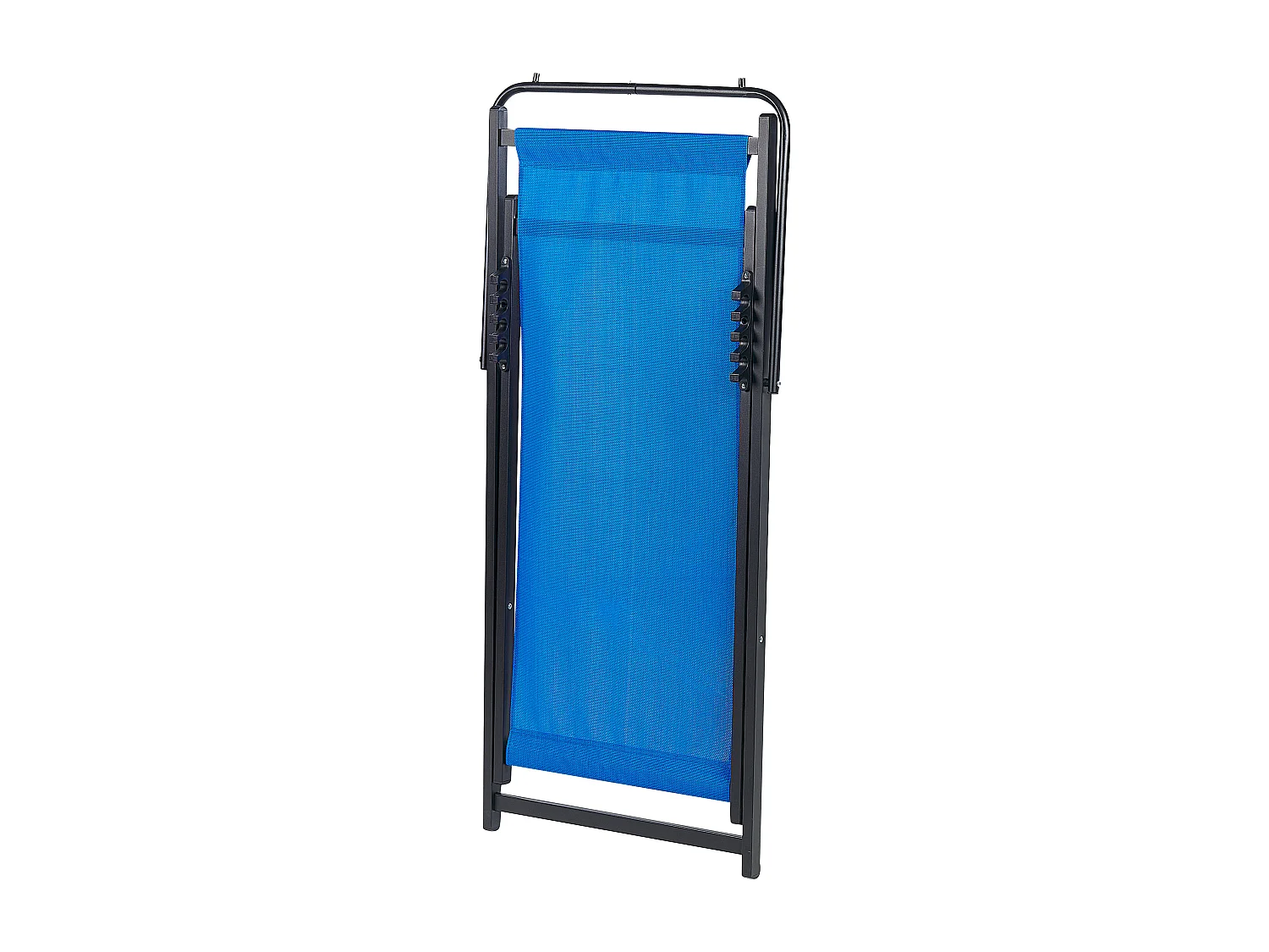 Outdoor Liegestuhl faltbar Aluminium schwarz mit Stoffbespannung blau Locri II