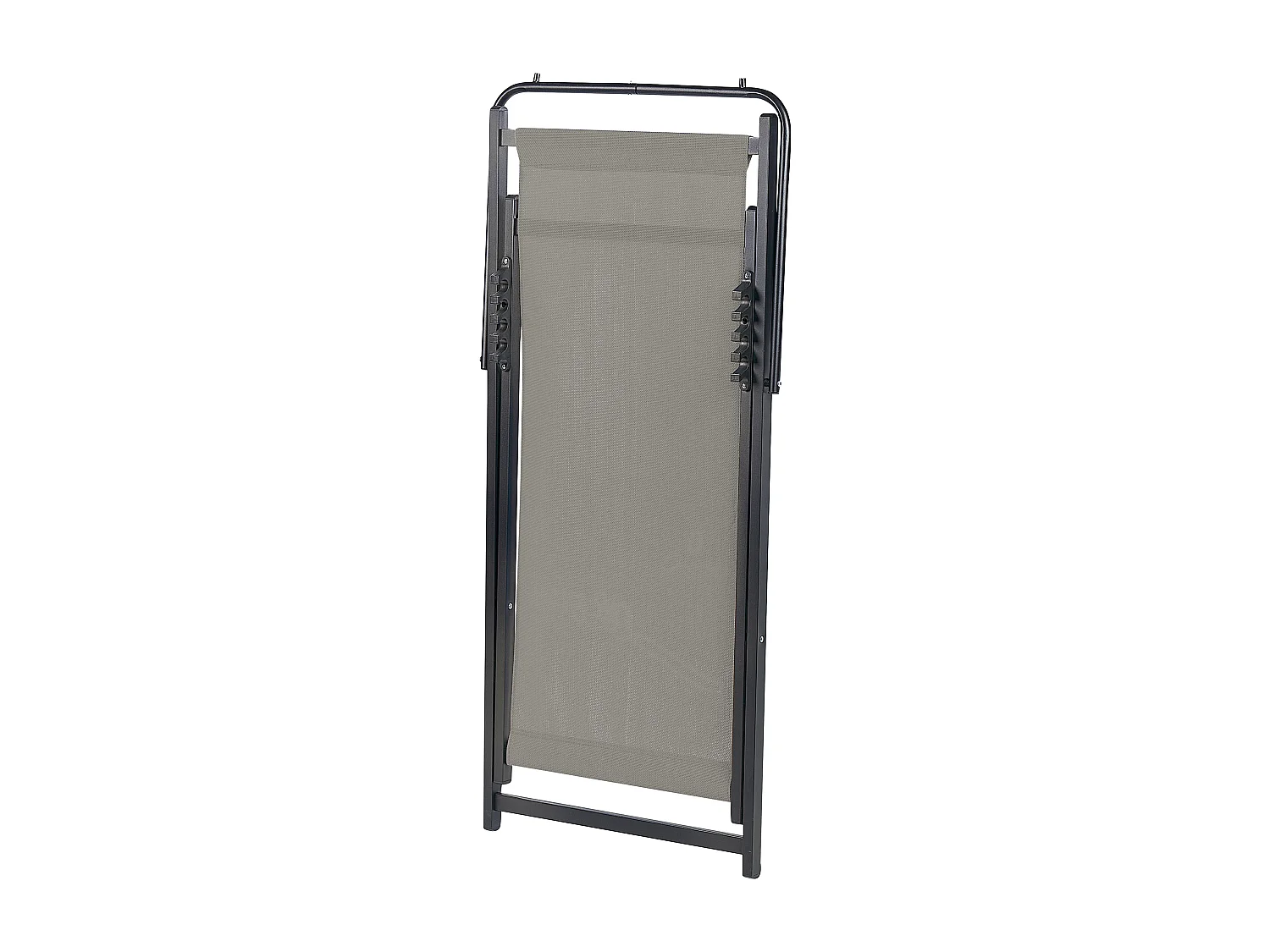 Outdoor Liegestuhl faltbar Aluminium schwarz mit Stoffbespannung grau Locri II